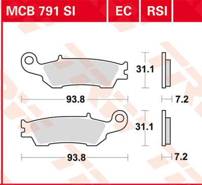 TRW BRAKE PAD RSI SINTER PERFORMANCE OFFROAD MCB791RSI