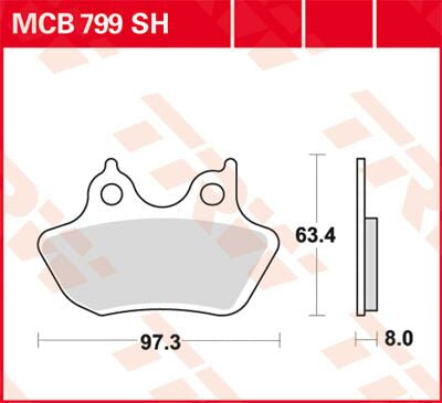 TRW BRAKE PAD SH SINTER PERFORMANCE STREET & ROAD TRACKS MCB799SH