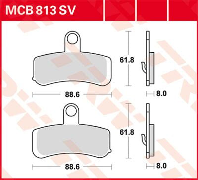 TRW BRAKE PAD SV SINTER PERFORMANCE STREET MCB813SV