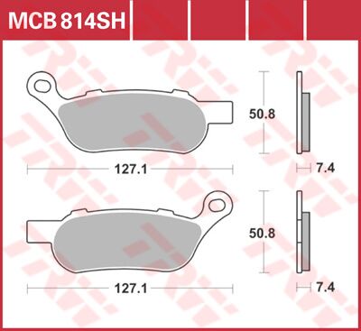 TRW BRAKE PAD SH SINTER PERFORMANCE STREET & ROAD TRACKS MCB814SH