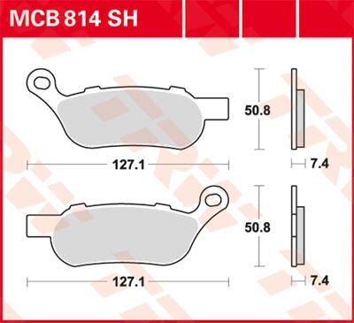 TRW BRAKE PAD SH SINTER PERFORMANCE STREET & ROAD TRACKS MCB814SH