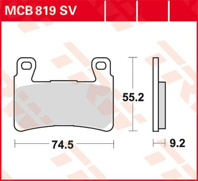 TRW BRAKE PAD SV SINTER PERFORMANCE STREET MCB819SV