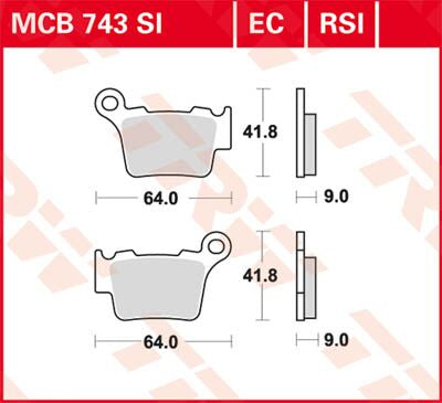 TRW BRAKE PAD RSI SINTER PERFORMANCE OFFROAD MCB743RSI
