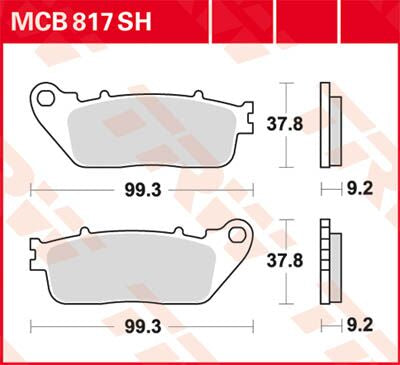TRW BRAKE PAD SH SINTER PERFORMANCE STREET & ROAD TRACKS MCB817SH