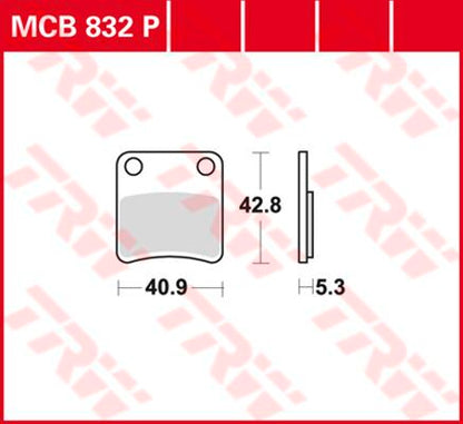 TRW BRAKE PAD P ORGANIC PARKING BRAKE MCB832P
