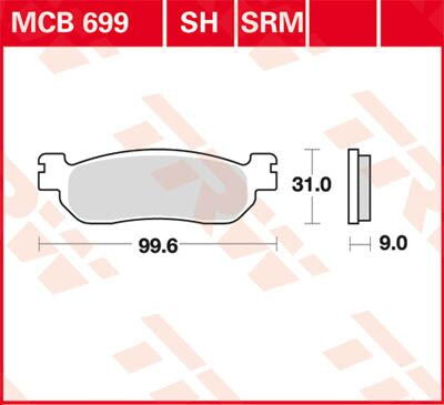 TRW BRAKE PAD SRM SINTER SCOOTER >125 MCB699SRM