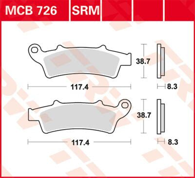 TRW BRAKE PAD SRM SINTER SCOOTER >125 MCB726SRM