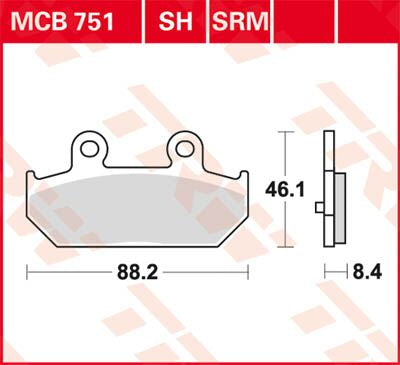TRW BRAKE PAD SRM SINTER SCOOTER >125 MCB751SRM