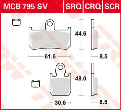 TRW BRAKE PAD SCR SINTER CARBON RACE LONGLIFE MCB795SCR