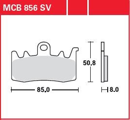 TRW BRAKE PAD SV SINTER PERFORMANCE STREET MCB856SV
