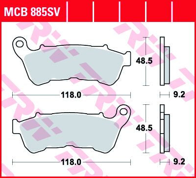 TRW BRAKE PAD SV SINTER PERFORMANCE STREET MCB885SV