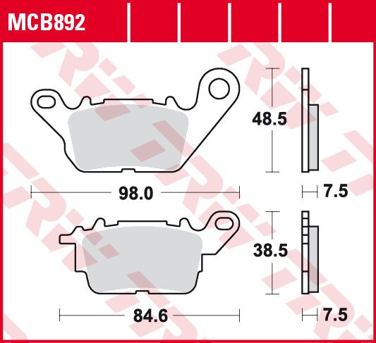 TRW EC ORGANIC BRAKE PADS WITH ABE MCB892