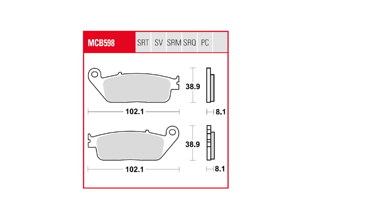 TRW BRAKE PAD TRQ SINTER RACE MCB598TRQ