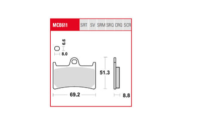 TRW BRAKE PAD TRQ SINTER RACE MCB611TRQ