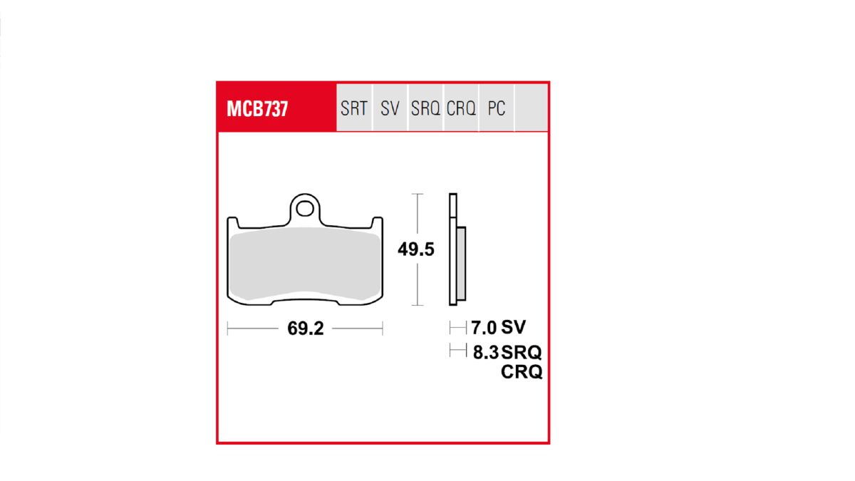 TRW BRAKE PAD TRQ SINTER RACE MCB737TRQ