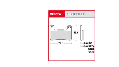 TRW BRAKE PAD TRQ SINTER RACE MCB752TRQ