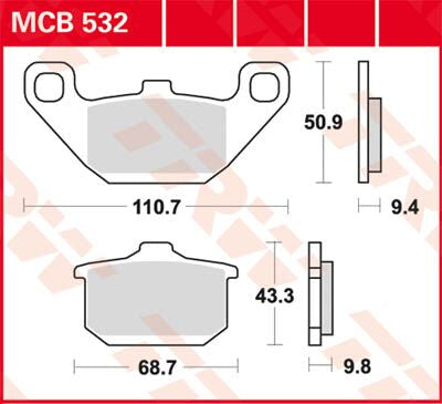 TRW BRAKE PAD ALLROUND ORGANIC STANDARD MCB532
