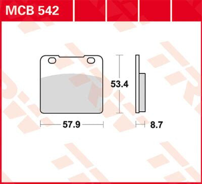 TRW BRAKE PAD ALLROUND ORGANIC STANDARD MCB542