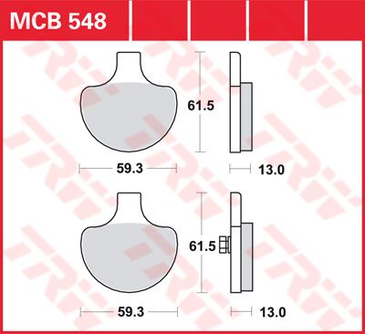 TRW BRAKE PAD ALLROUND ORGANIC STANDARD MCB548