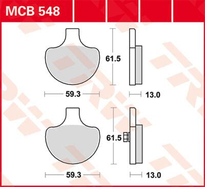 TRW BRAKE PAD ALLROUND ORGANIC STANDARD MCB548