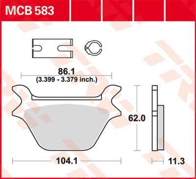 TRW BRAKE PAD ALLROUND ORGANIC STANDARD MCB583
