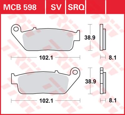 TRW BRAKE PAD ALLROUND ORGANIC STANDARD MCB598