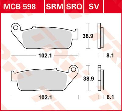 TRW BRAKE PAD ALLROUND ORGANIC STANDARD MCB598