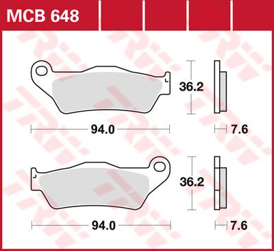 TRW BRAKE PAD ALLROUND ORGANIC STANDARD MCB648