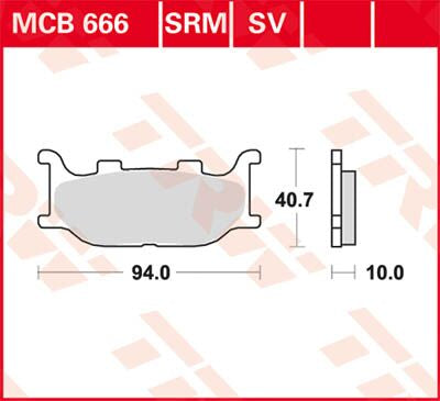 TRW BRAKE PAD ALLROUND ORGANIC STANDARD MCB666
