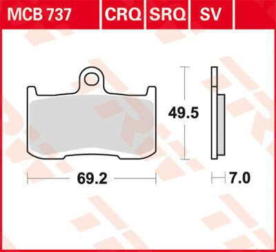 TRW BRAKE PAD ALLROUND ORGANIC STANDARD MCB737