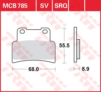 TRW BRAKE PAD ALLROUND ORGANIC STANDARD MCB785