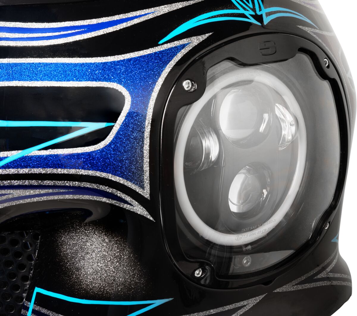 CUSTOM DYNAMICS 5.75 LED HEADLAMP WITH HALO - CD-575-H-B
