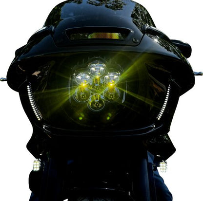 CUSTOM DYNAMICS HEADLIGHT LED SHARK DEMON 2 ECE SD2-LRST-W-ECE