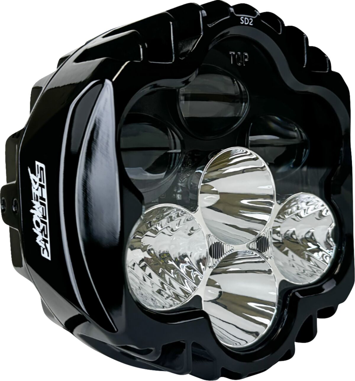 CUSTOM DYNAMICS HEADLIGHT SHARK DEMON LED 94-23 FLH ECE SD2-BW-W-ECE