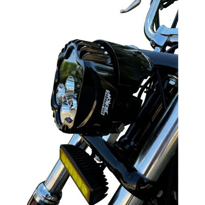 CUSTOM DYNAMICS HEADLIGHT SHARK DEMON LED PEDESTAL MT ECE SD2-PM-W-ECE