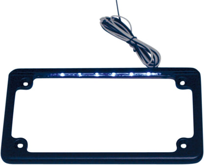 CUSTOM DYNAMICS LICENSE PLATE FRAME WITH LED ILLUMINATION LPF-HRZ-B-LP