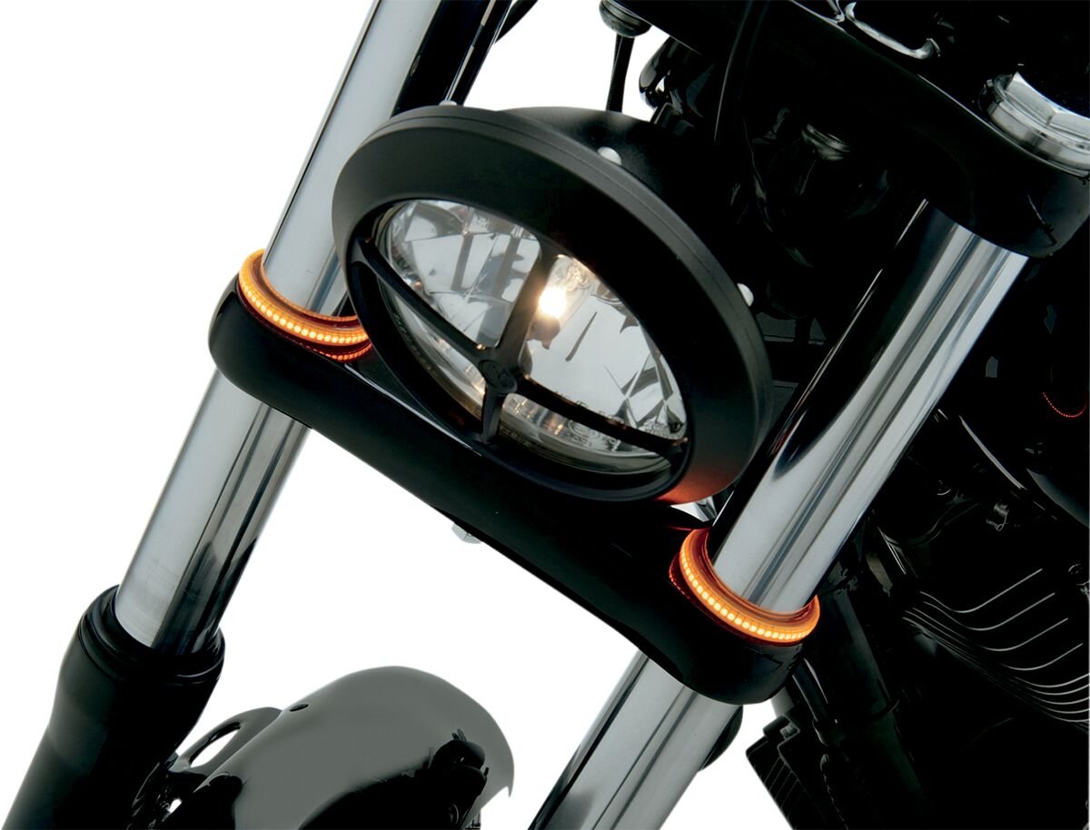 CUSTOM DYNAMICS LED FORK RINGS TRUWRAPZ 56MM AMBER/SMOKED TW56AS