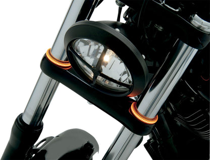 CUSTOM DYNAMICS LED FORK RINGS TRUWRAPZ 56MM AMBER/SMOKED TW56AS