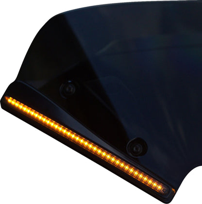 CUSTOM DYNAMICS LIGHT LED TURN SIGNAL WINDSHIELD TRIM BLACK W/SMK LENS CD-RG23-SWT-B