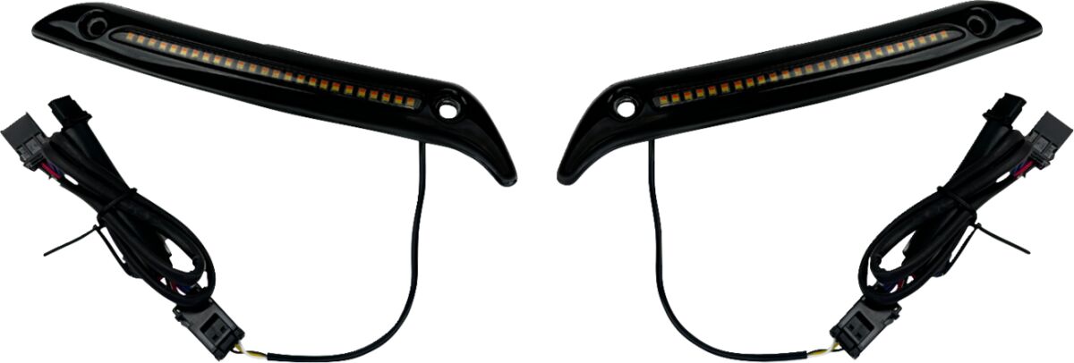 CUSTOM DYNAMICS ECE LOW RIDER ST LED WINDSHIELD TRIM GLOSS G-BLK CD-LRST-ECE-WT-B