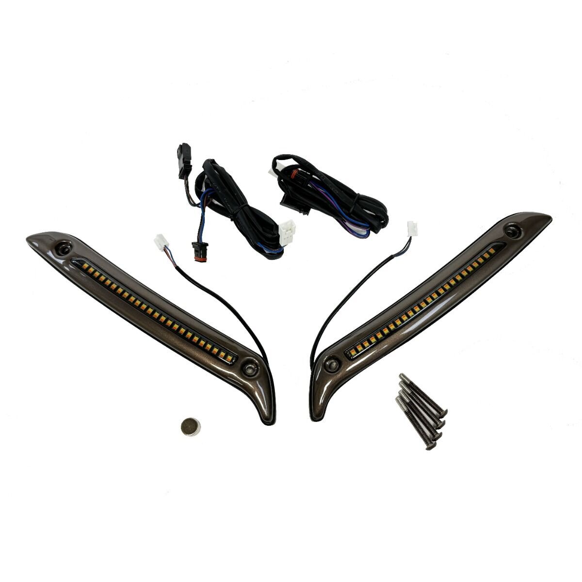 CUSTOM DYNAMICS ECE LOW RIDER ST LED WINDSHIELD TRIM GLOSS G-BLK CD-LRST-ECE-WT-B