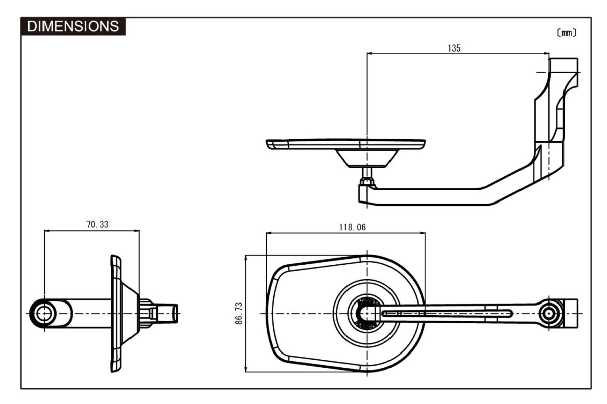 DAYTONA Bar End D-Mirror 4" Aluminium Hexagon 89430