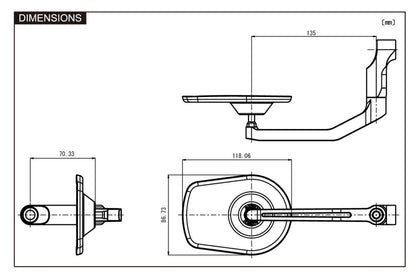 DAYTONA Bar End D-Mirror 4" Aluminium Hexagon 89430
