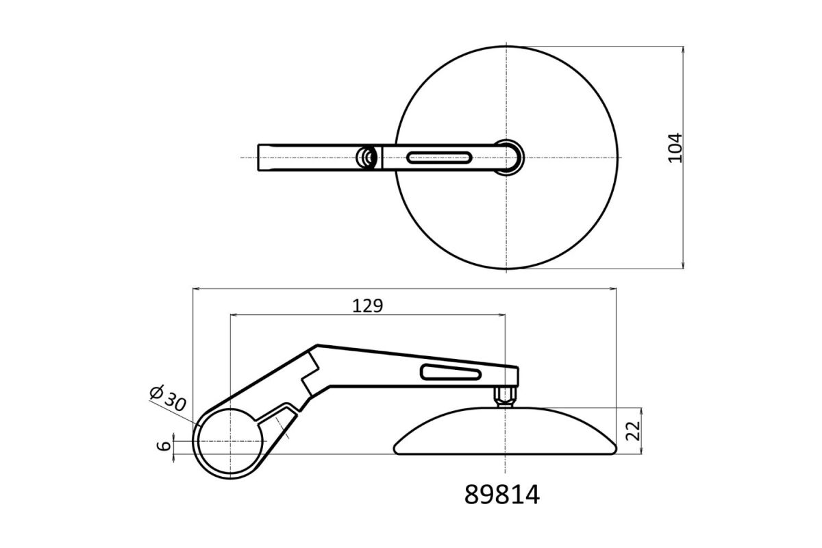 DAYTONA Bar End D-Mirror 9" ABS (Long) Pair 89814