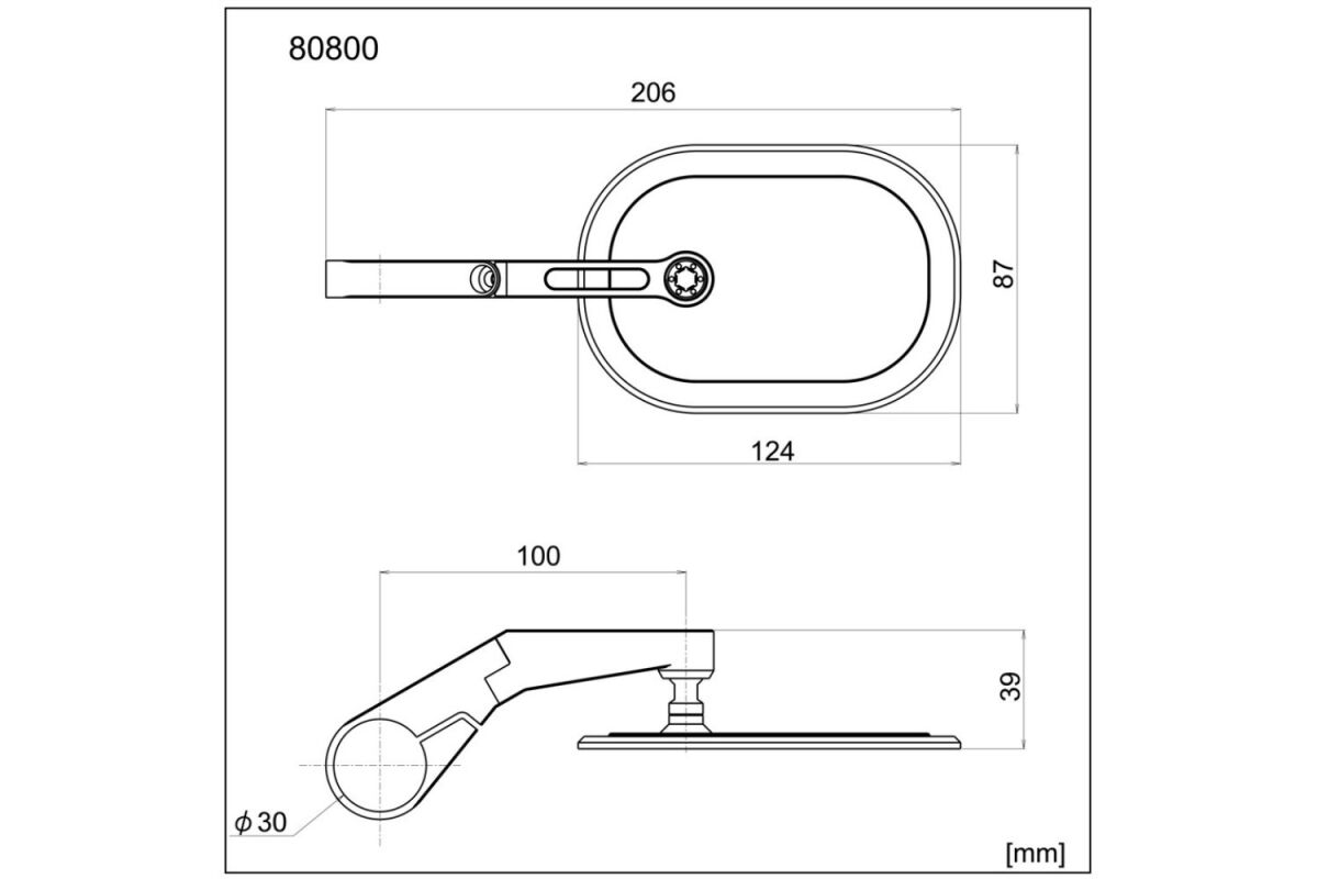 DAYTONA Bar End D-Mirror 16" Flat (Short) 80800