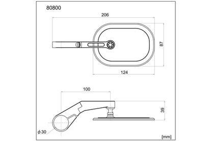 DAYTONA Bar End D-Mirror 16" Flat (Short) 80800