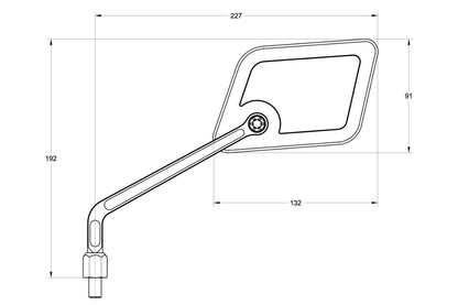 DAYTONA D-Mirror 20" Aluminium Flat Square (Left) 80993