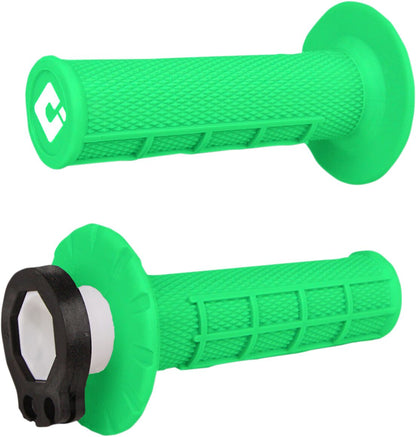 ODI MX V2 LOCK-ON HALF-WAFFLE GRIP FLO GREEN H36HWN