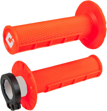 ODI MX V2 LOCK-ON HALF-WAFFLE GRIP FLO ORANGE H36HWO