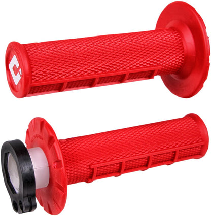 ODI MX V2 LOCK-ON HALF-WAFFLE GRIP RED H36HWR